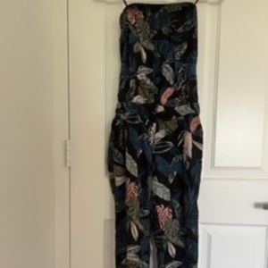 Strapless jumpsuit (tropical prints)
